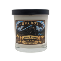 'Big Boy candle,  Lemon Express,  shown with lid