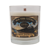 Candle with New York Central, Water Level Route, Lemon Express.  Vintage Hudson steam locomotive.  Scent is lemon, verbena, woody