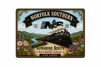Label of Norfolk Southern Railroad, Vintage Steam Locomotive No. 630 label.  Scent is sunflower,  sunflowers, fresh air and woody, earthy notes