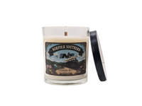 Candle with lid, Norfolk Southern Railroad, Vintage Steam Locomotive No. 630 label.  Scent is sunflower,  sunflowers, fresh air and woody, earthy notes