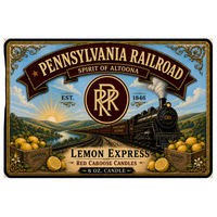 Pennsylvania Railroad, Spirit of Altoona Steam Locomotive vintage label.  Lemon Express